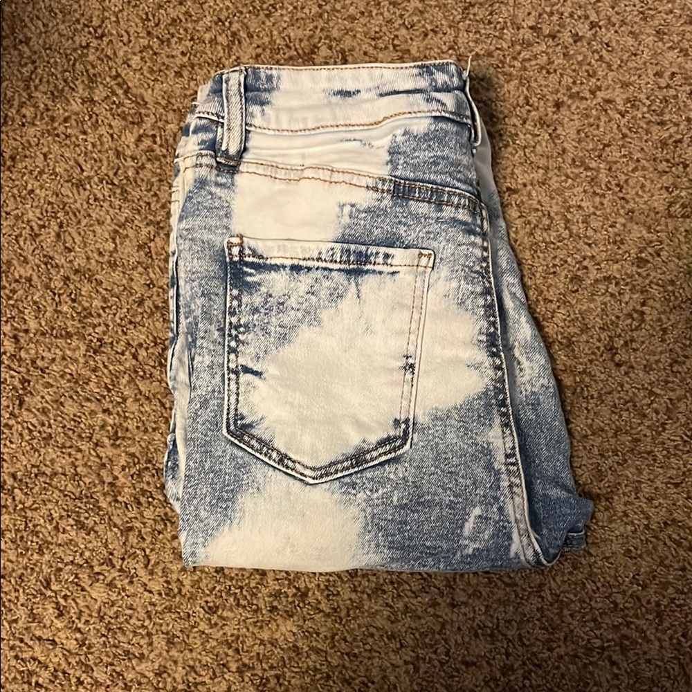 Blue and White Acid Wash Jeans
